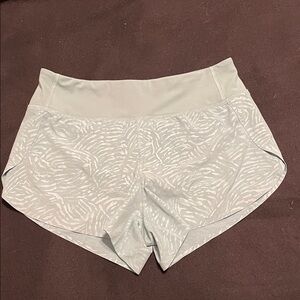 Athleta Run With It 2.5 inch light turquoise Zebra Print Athletic Shorts